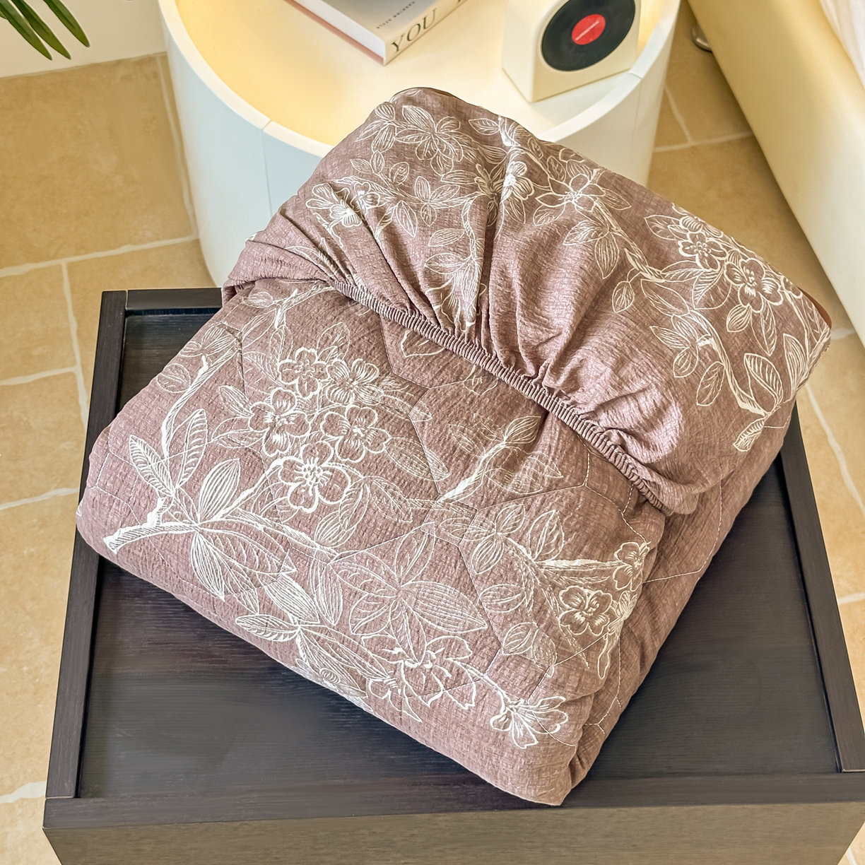 91家纺网 家纺一手货源 找家纺 梦嘉居 2025新款加厚亚麻皱皱纱加棉床笠单品床笠枕套单件单床笠 云水谣