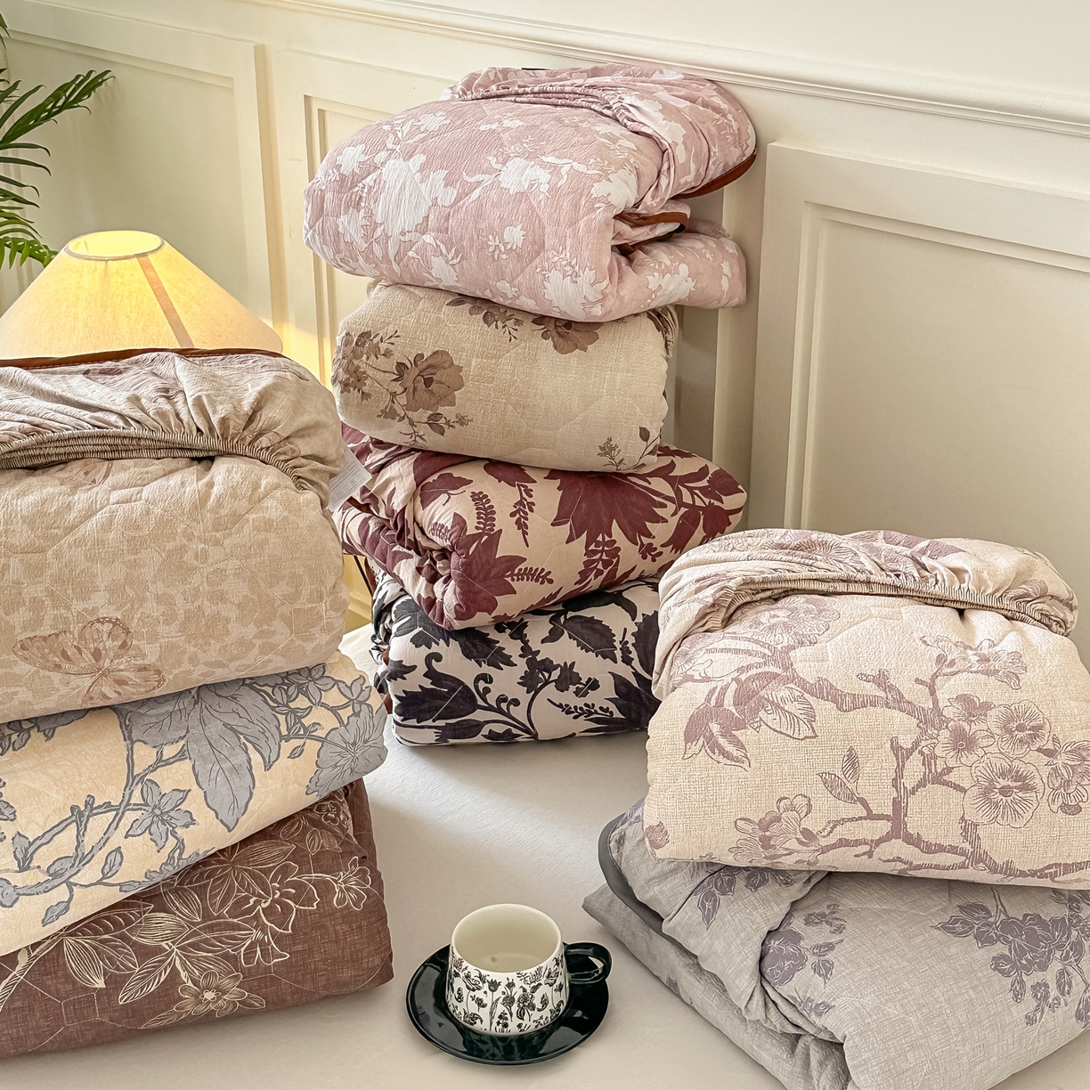 91家纺网 家纺一手货源 找家纺 梦嘉居 2025新款加厚亚麻皱皱纱加棉床笠单品床笠枕套单件单床笠 组合图