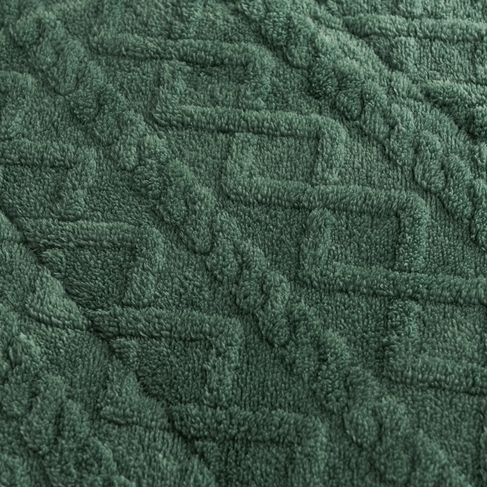 91家纺网 家纺一手货源 找家纺 印季家纺 2025秋冬新款三层夹棉加厚-塔肤绒毛毯毯子多功能盖毯 祖母绿
