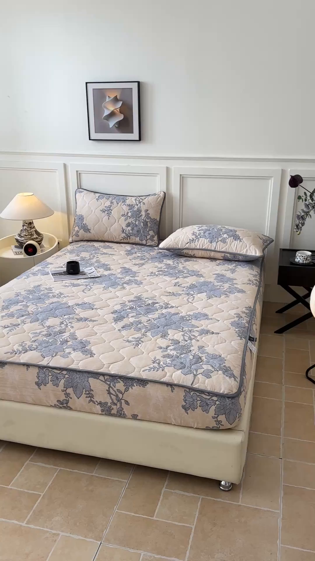 91家纺网 家纺一手货源 找家纺 梦嘉居 2025新款加厚亚麻皱皱纱加棉床笠单品床笠枕套单件单床笠 兰亭序