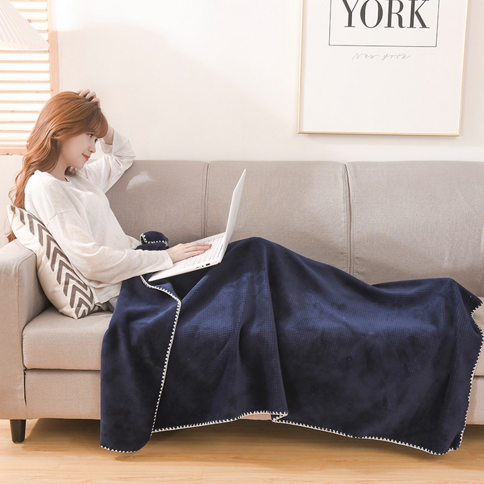 91家纺网 家纺一手货源 找家纺 （总）印季家纺 2025新款华夫格牛奶绒复合毛毯毯子