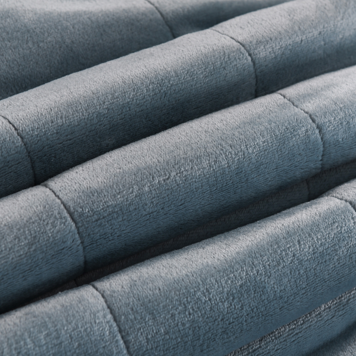 91家纺网 家纺一手货源 找家纺 印季家纺 2025秋冬新款三层夹棉加厚复合贝贝绒毛毯毯子多功能盖毯 蓝灰+灰