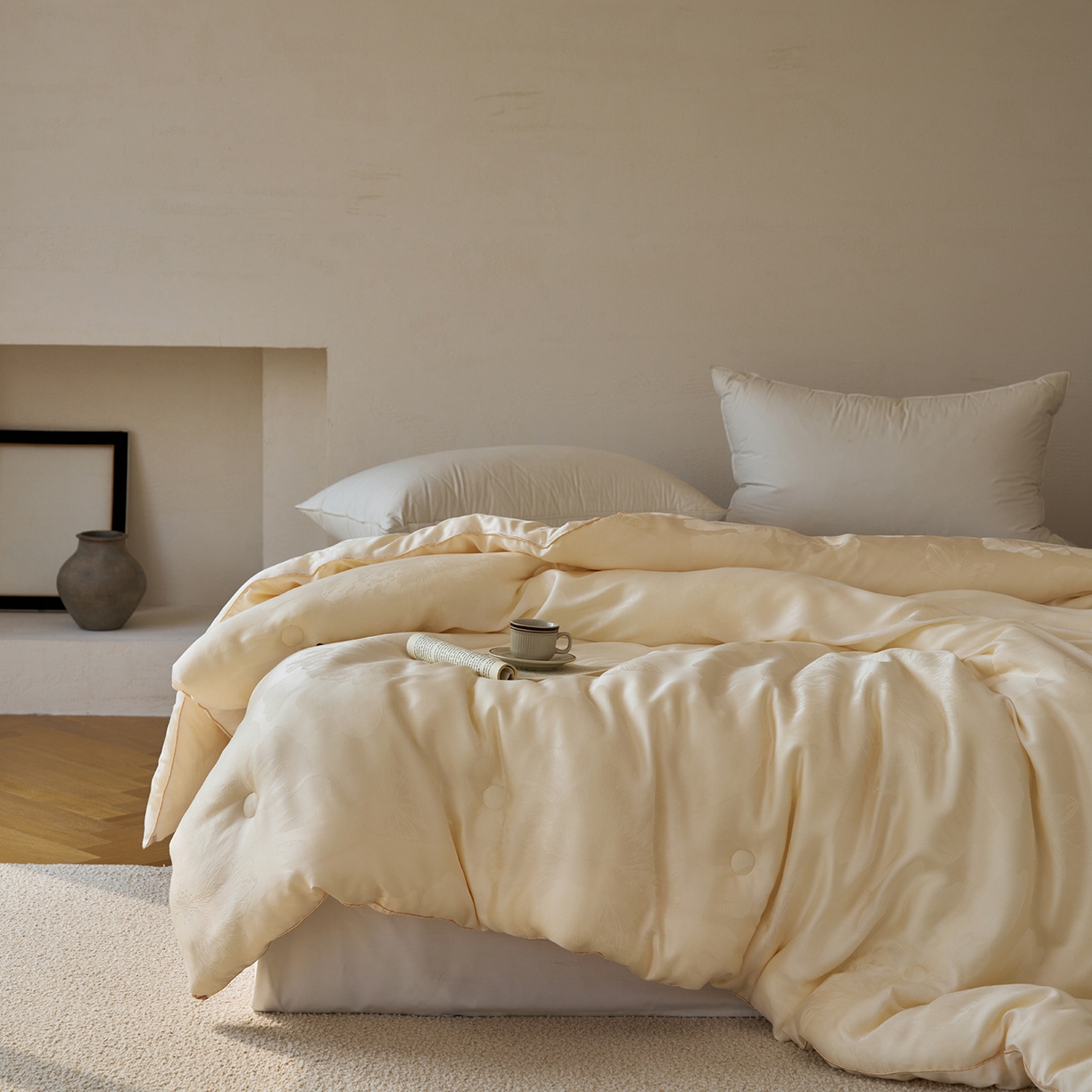 91家纺网 家纺一手货源 找家纺 （总）纯优家纺 2025秋冬新品五彩臻丝大提花高奢45%大豆蛋白春秋被冬被直播电商首选