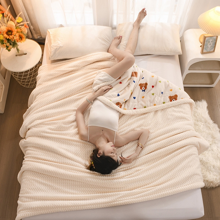 91家纺网 家纺一手货源 找家纺 （总）印季家纺 2025新款三层夹棉印花牛奶绒毛毯毯子