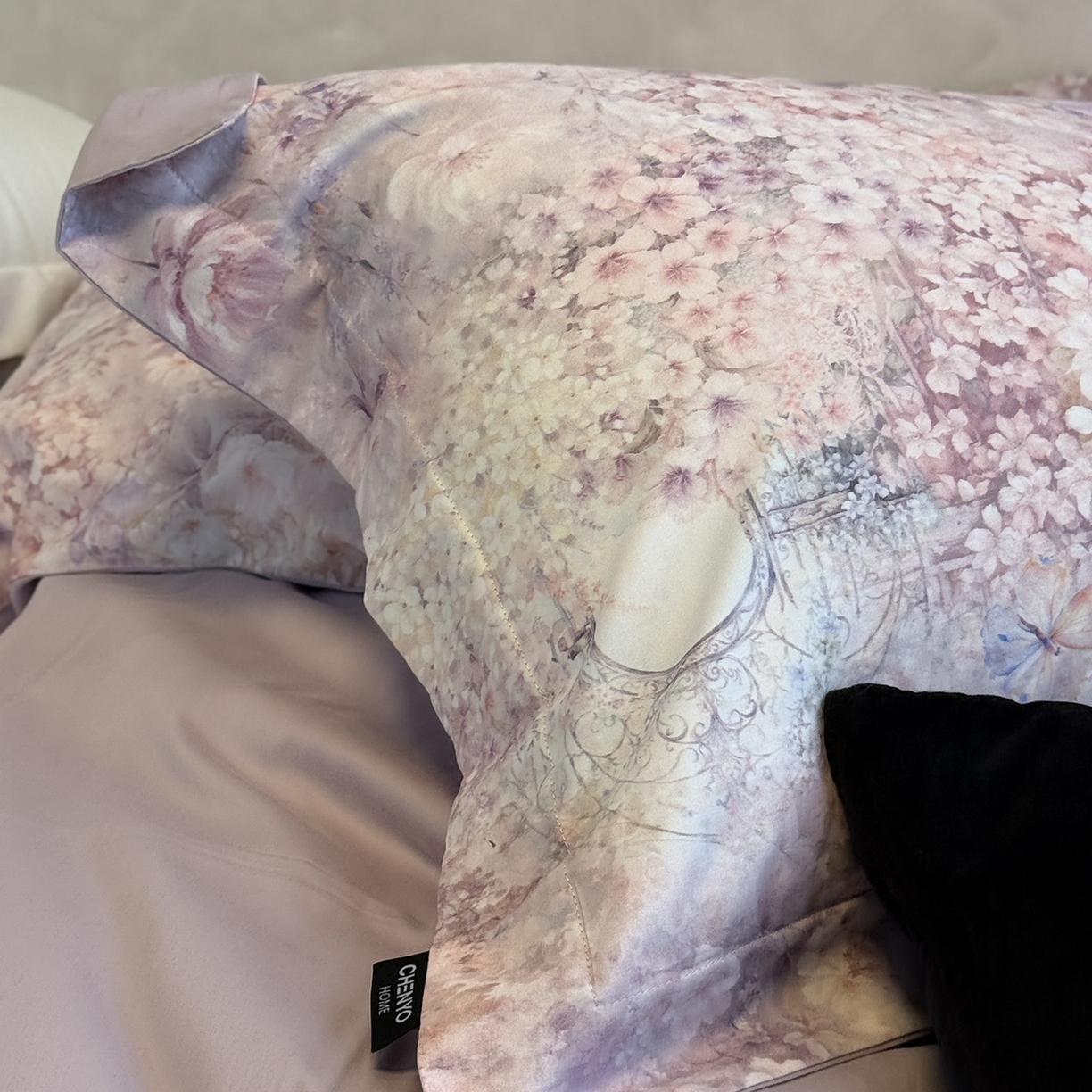 91家纺网 家纺一手货源 找家纺 纯优家纺 2025新款秋冬长绒棉数码印花磨毛四件套 天幕云霞