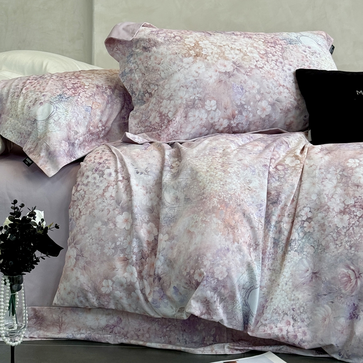 91家纺网 家纺一手货源 找家纺 纯优家纺 2025新款秋冬长绒棉数码印花磨毛四件套 天幕云霞