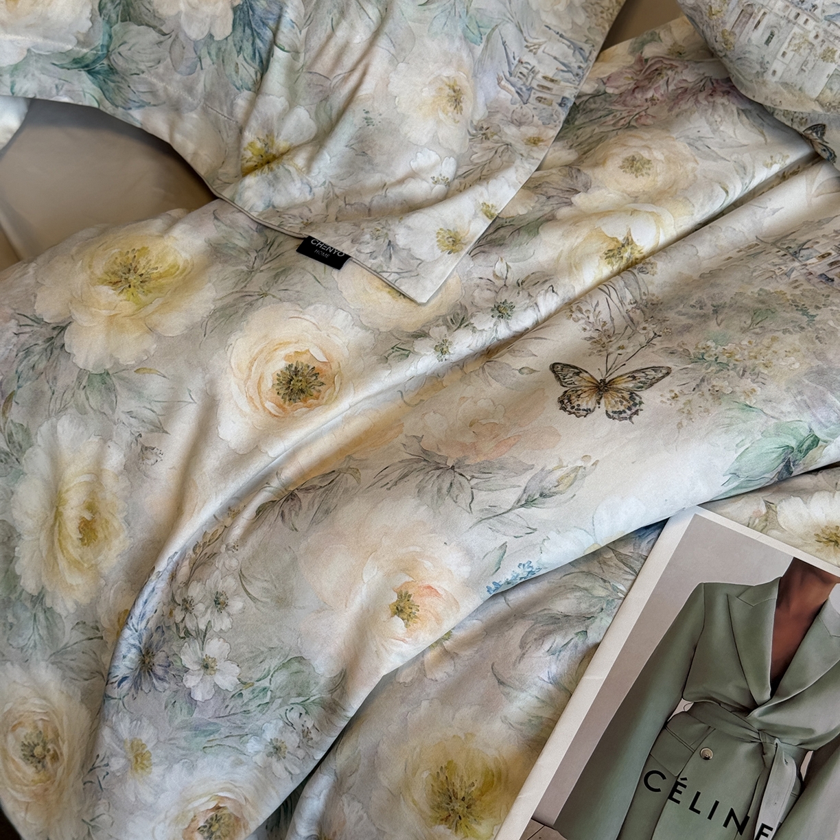 91家纺网 家纺一手货源 找家纺 纯优家纺 2025新款秋冬长绒棉数码印花磨毛四件套 伊甸花园