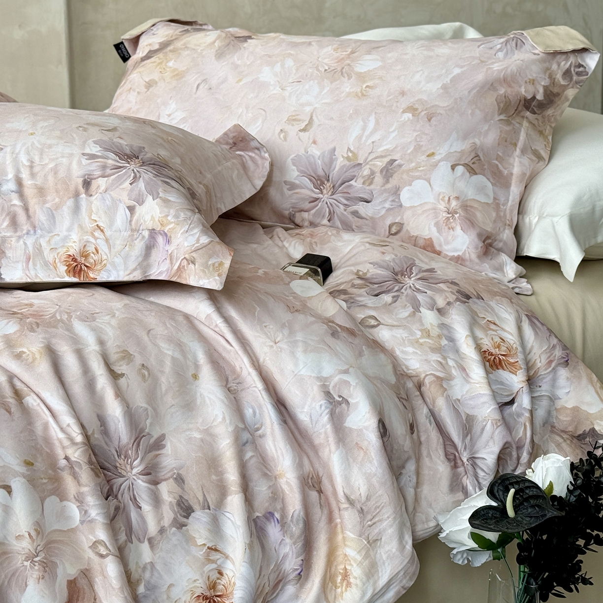 91家纺网 家纺一手货源 找家纺 纯优家纺 2025新款秋冬长绒棉数码印花磨毛四件套 梨梦