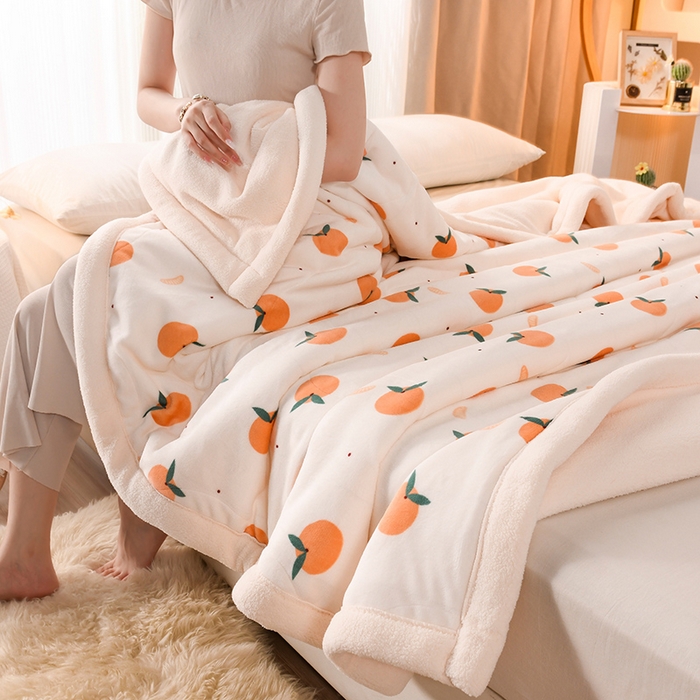 91家纺网 家纺一手货源 找家纺 （总）印季家纺 2025新款三层夹棉印花牛奶绒毛毯毯子