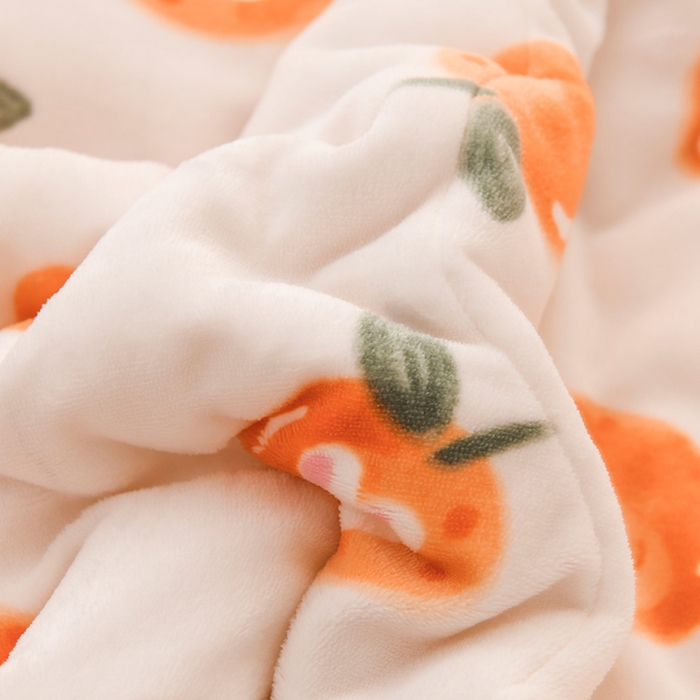 91家纺网 家纺一手货源 找家纺 印季家纺 2025新款三层夹棉印花牛奶绒毛毯毯子 果味兔
