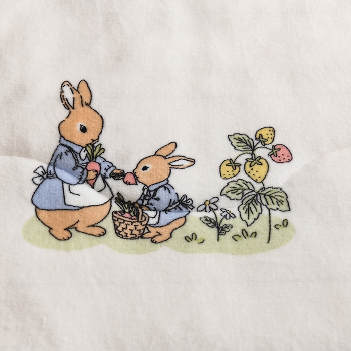 91家纺网 家纺一手货源 找家纺 印季家纺 2025新款三层夹棉印花牛奶绒毛毯毯子 花丛兔