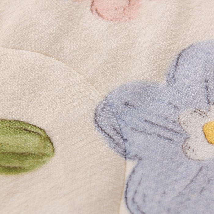 91家纺网 家纺一手货源 找家纺 印季家纺 2025新款三层夹棉印花牛奶绒毛毯毯子 蓝色心情