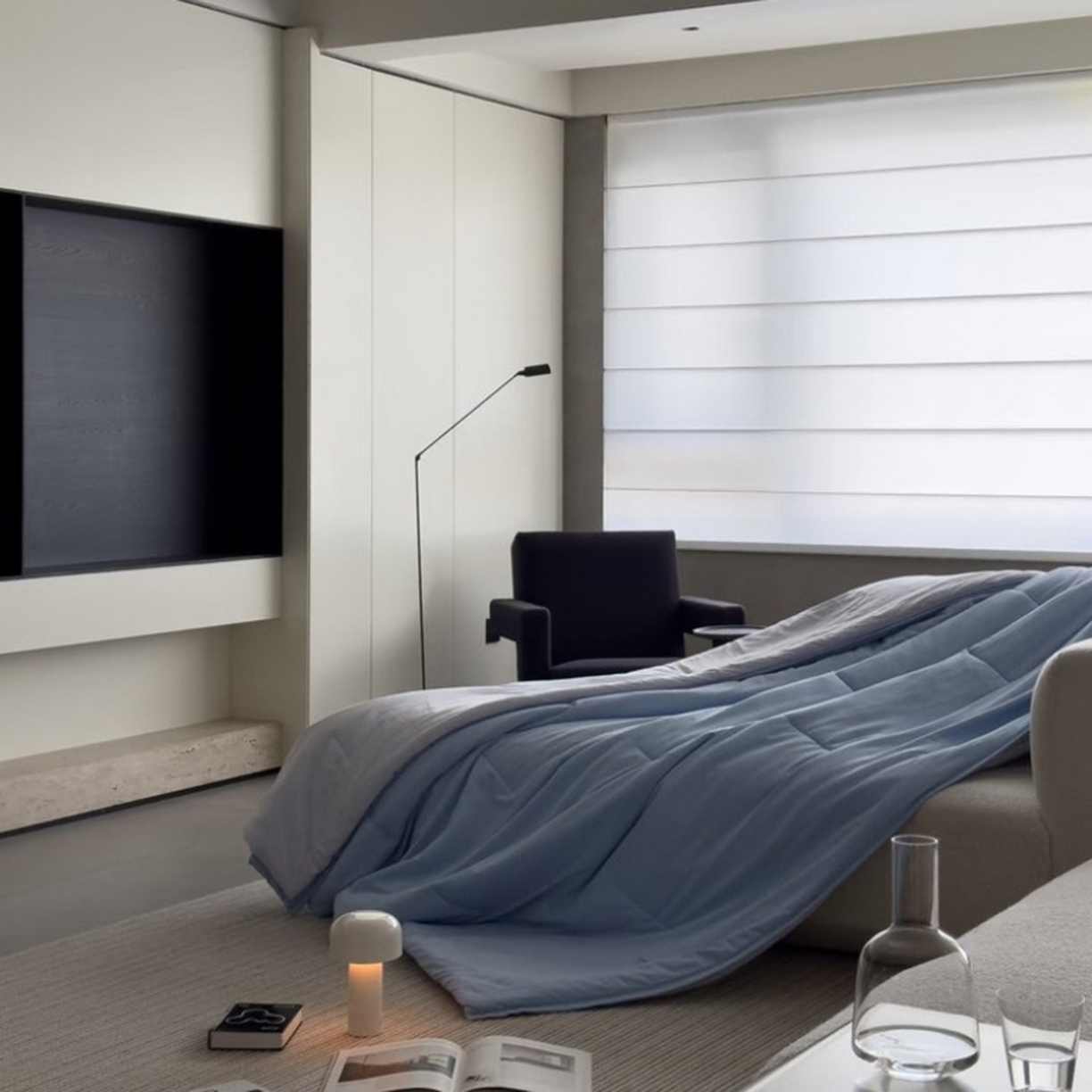 91家纺网 家纺一手货源 找家纺 纯优家纺 2025新款亚朵同款四季控温被pro2.0 字母被子被芯 清澄蓝