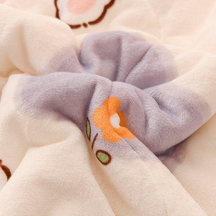 91家纺网 家纺一手货源 找家纺 印季家纺 2025新款三层夹棉印花牛奶绒毛毯毯子 萌心兔