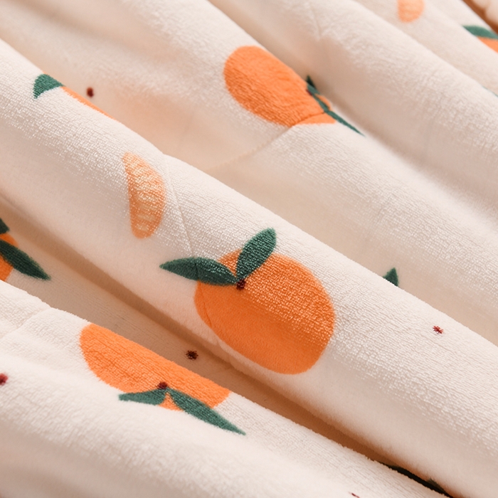 91家纺网 家纺一手货源 找家纺 印季家纺 2025新款三层夹棉印花牛奶绒毛毯毯子 甜橙-贝贝绒