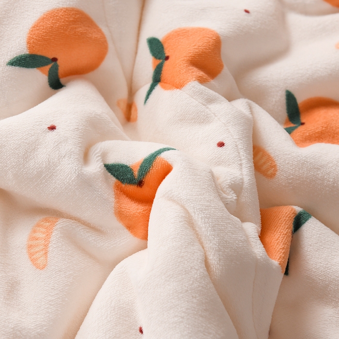 91家纺网 家纺一手货源 找家纺 印季家纺 2025新款三层夹棉印花牛奶绒毛毯毯子 甜橙-贝贝绒