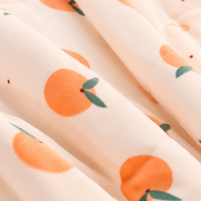 91家纺网 家纺一手货源 找家纺 印季家纺 2025新款三层夹棉印花牛奶绒毛毯毯子 甜橙-羊羔绒