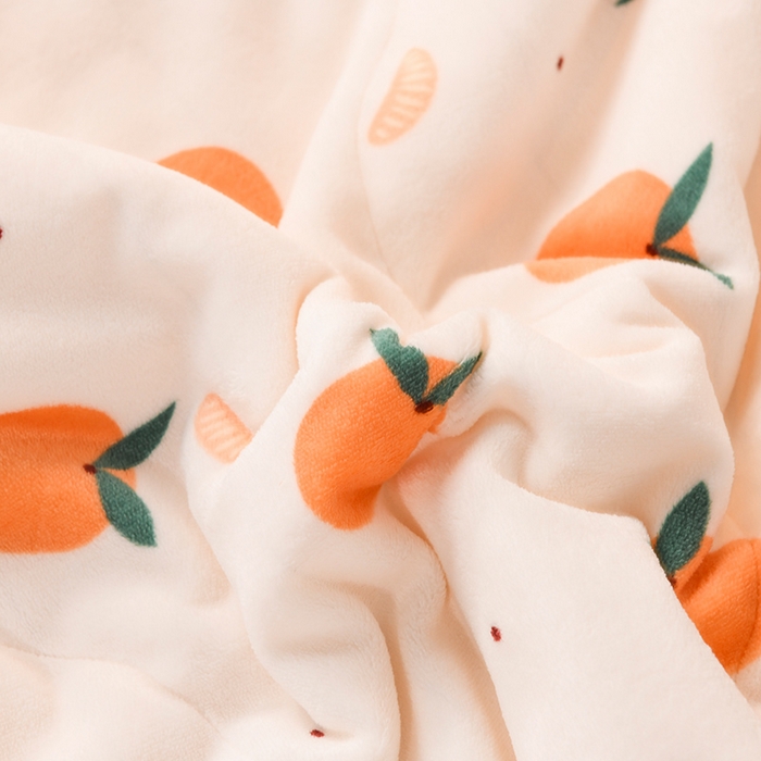 91家纺网 家纺一手货源 找家纺 印季家纺 2025新款三层夹棉印花牛奶绒毛毯毯子 甜橙-羊羔绒