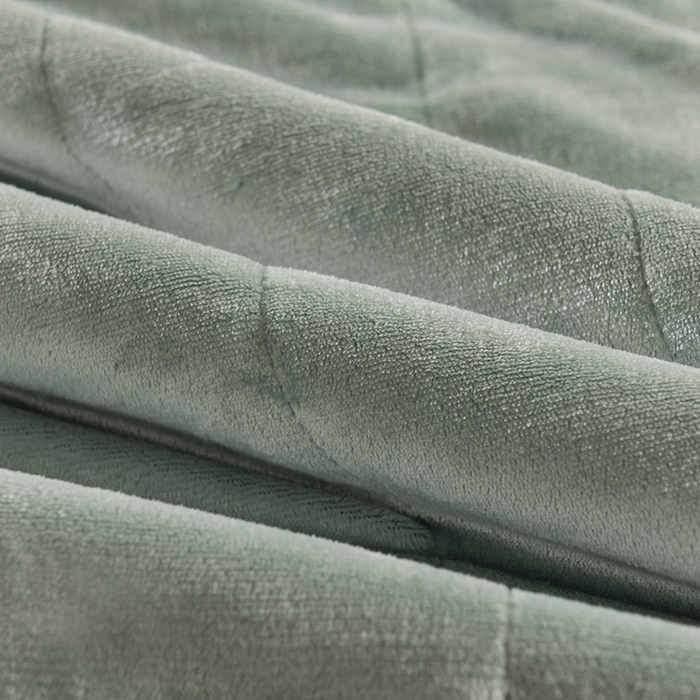 91家纺网 家纺一手货源 找家纺 印季家纺 2025秋冬新款三层夹棉加厚复合羊羔绒毛毯毯子多功能盖毯 墨绿+灰