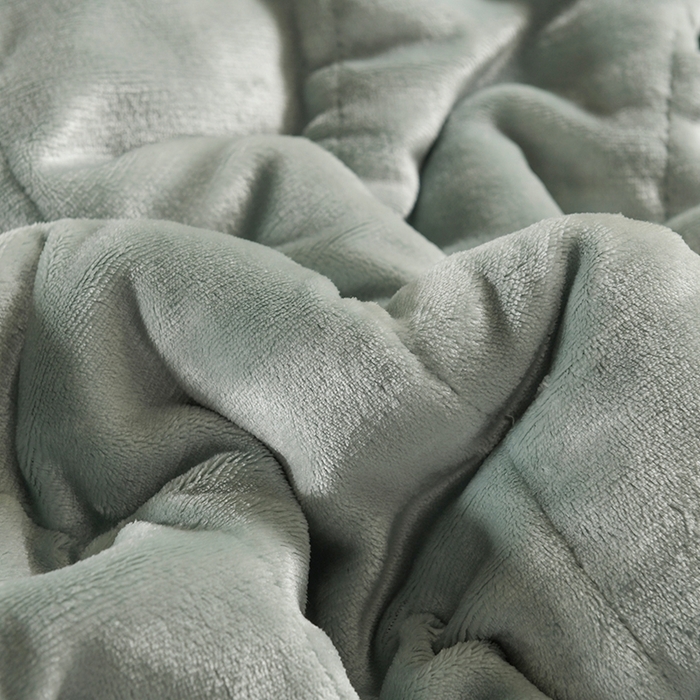 91家纺网 家纺一手货源 找家纺 印季家纺 2025秋冬新款三层夹棉加厚复合羊羔绒毛毯毯子多功能盖毯 墨绿+灰