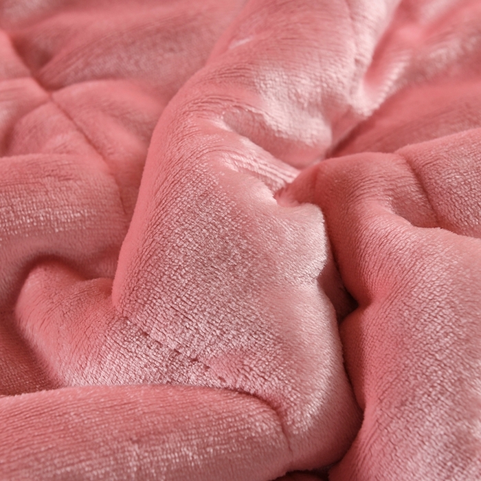 91家纺网 家纺一手货源 找家纺 印季家纺 2025秋冬新款三层夹棉加厚复合羊羔绒毛毯毯子多功能盖毯 粉+灰