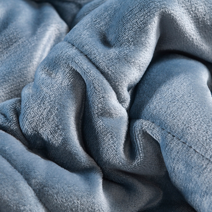 91家纺网 家纺一手货源 找家纺 印季家纺 2025秋冬新款三层夹棉加厚复合羊羔绒毛毯毯子多功能盖毯 蓝灰+灰