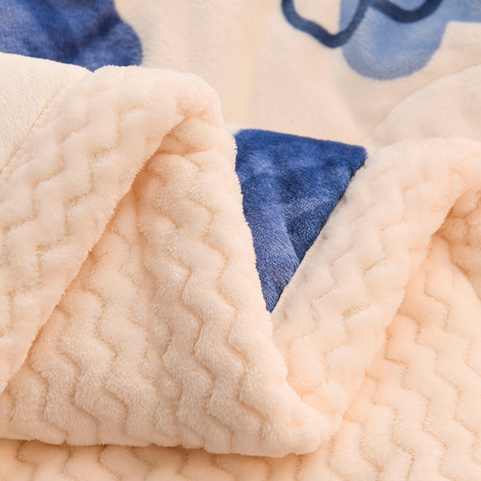 91家纺网 家纺一手货源 找家纺 印季家纺 2025新款三层夹棉印花牛奶绒毛毯毯子 星黛兔