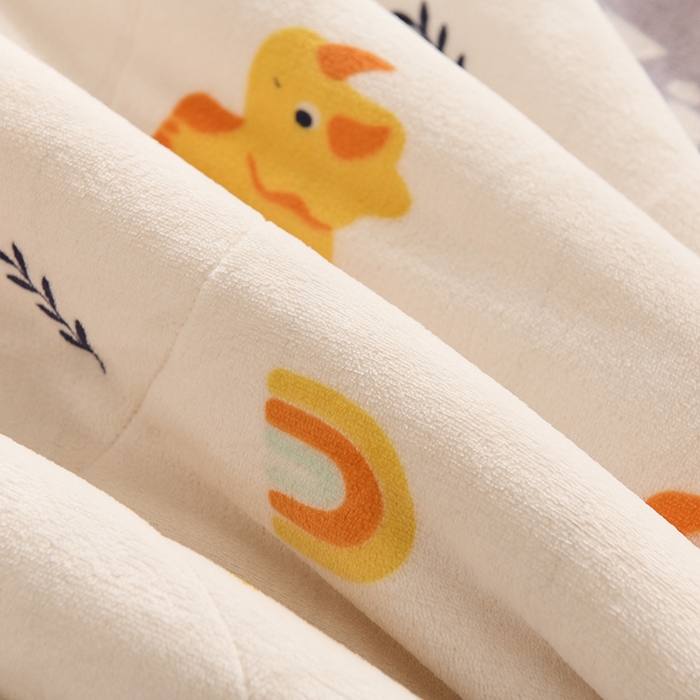 91家纺网 家纺一手货源 找家纺 印季家纺 2025新款三层夹棉印花牛奶绒毛毯毯子 侏罗纪