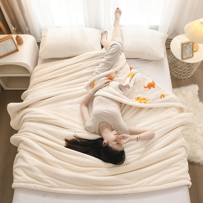 91家纺网 家纺一手货源 找家纺 印季家纺 2025新款三层夹棉印花牛奶绒毛毯毯子 侏罗纪