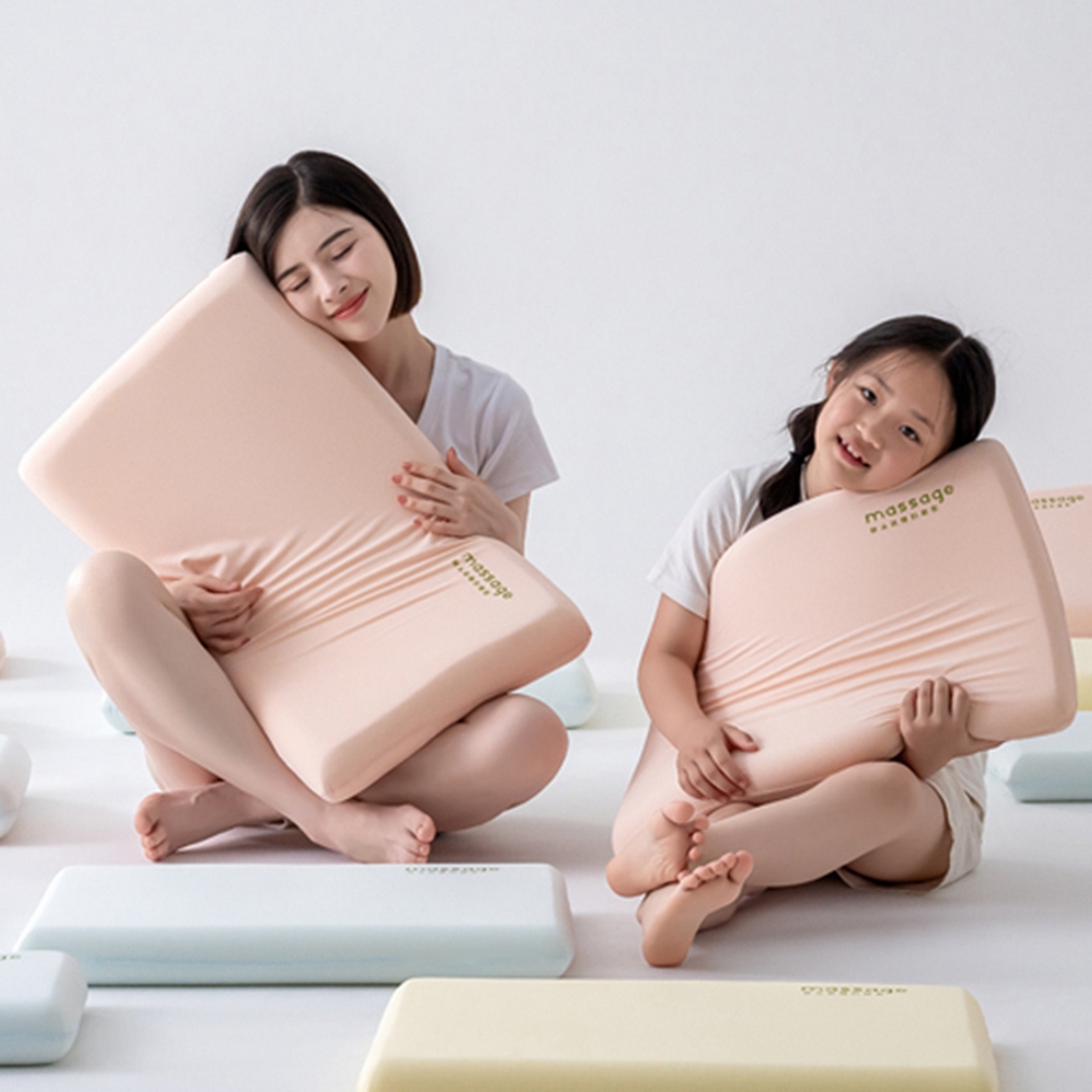 91家纺网 家纺一手货源 找家纺 （总）北鸣有鱼枕芯馆 2025新款Massage马莎鸡记忆棉亲子枕枕头枕芯-风格一