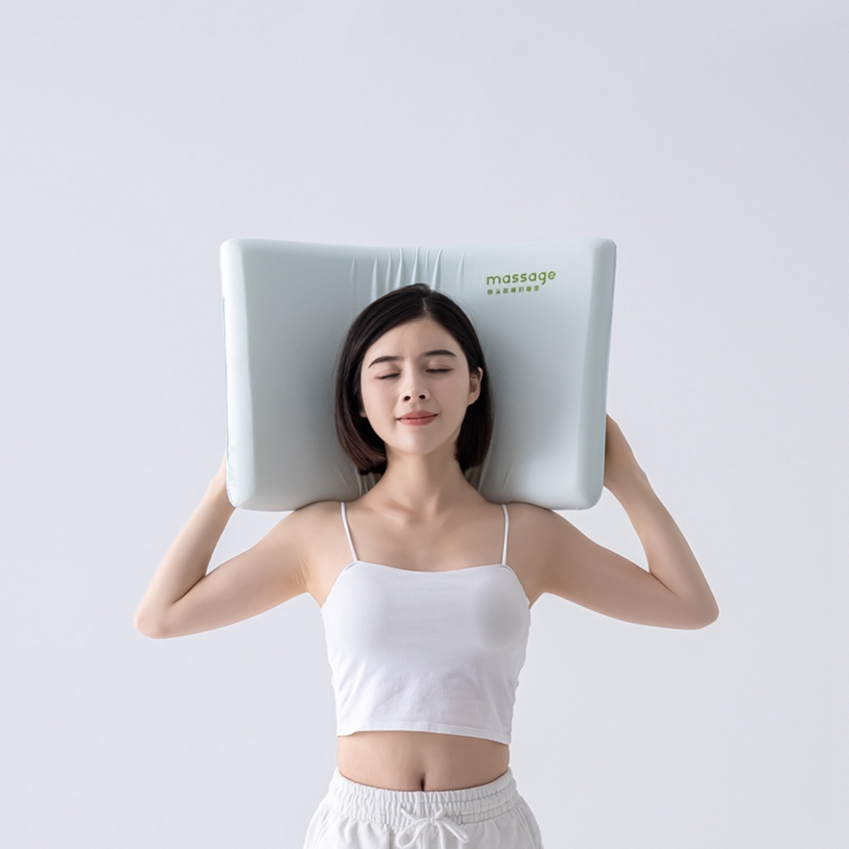 91家纺网 家纺一手货源 找家纺 北鸣有鱼枕芯馆 2025新款Massage马莎鸡记忆棉亲子枕枕头枕芯-风格一 42*70*8cm蓝色