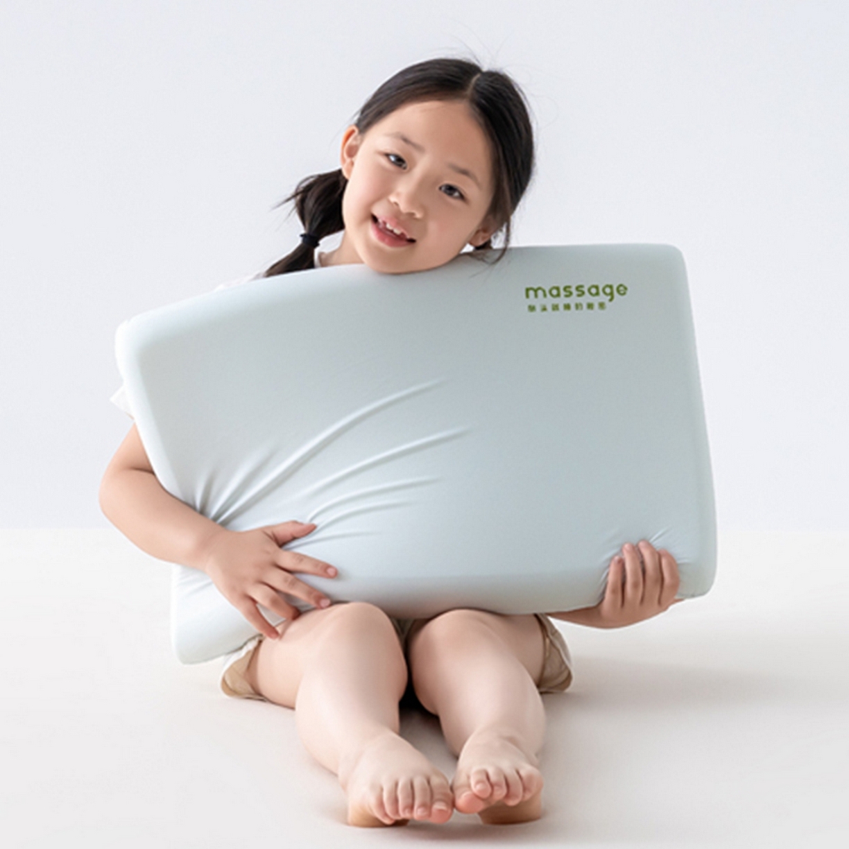 91家纺网 家纺一手货源 找家纺 北鸣有鱼枕芯馆 2025新款Massage马莎鸡记忆棉亲子枕枕头枕芯-风格一 38*58*6cm蓝色