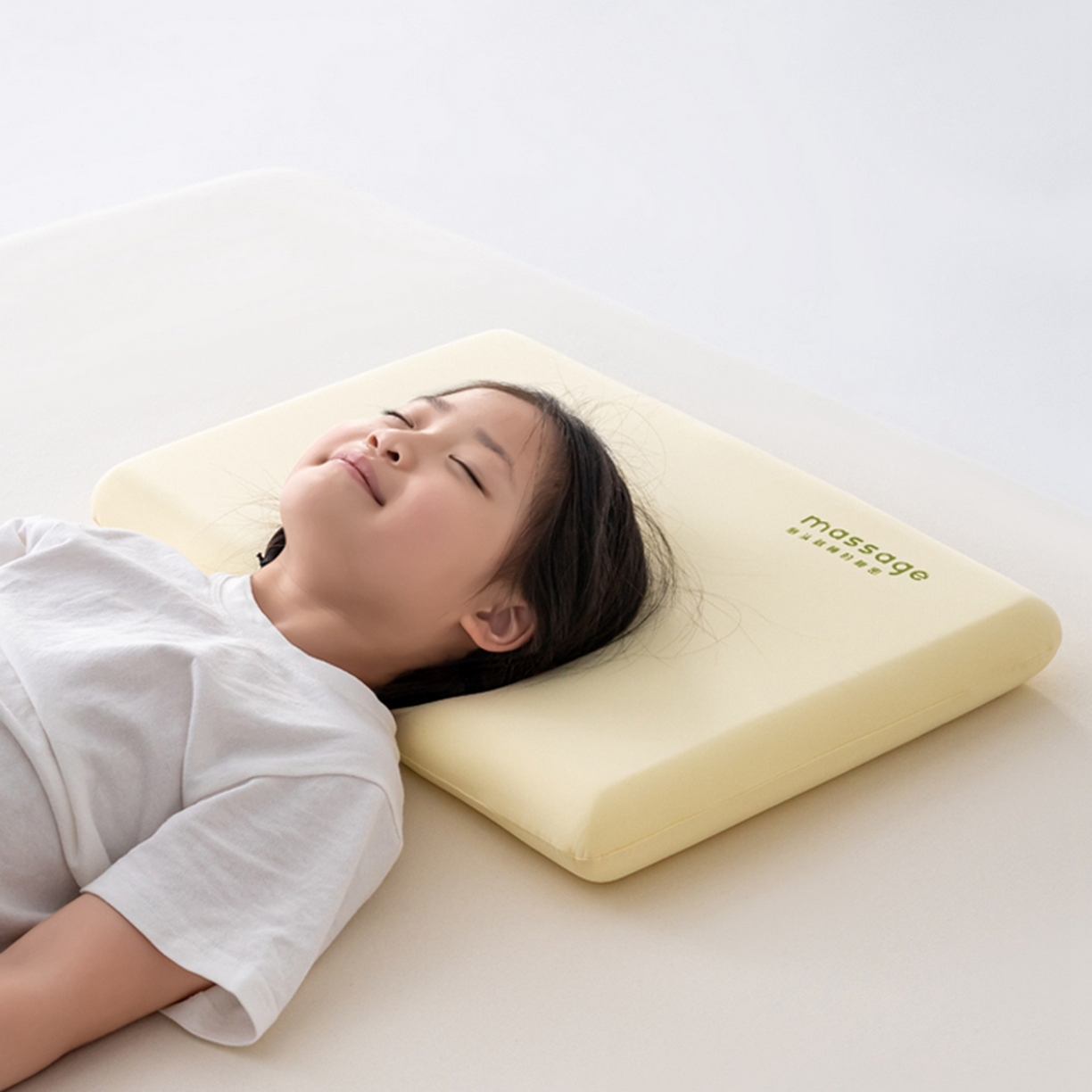 91家纺网 家纺一手货源 找家纺 北鸣有鱼枕芯馆 2025新款Massage马莎鸡记忆棉亲子枕枕头枕芯-风格一 42*70*8cm黄色