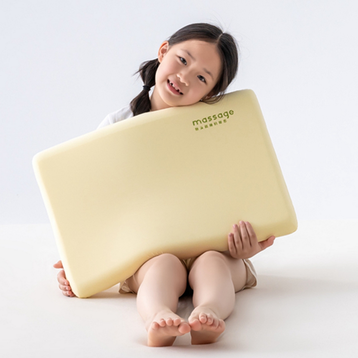 91家纺网 家纺一手货源 找家纺 北鸣有鱼枕芯馆 2025新款Massage马莎鸡记忆棉亲子枕枕头枕芯-风格一 38*58*6cm黄色