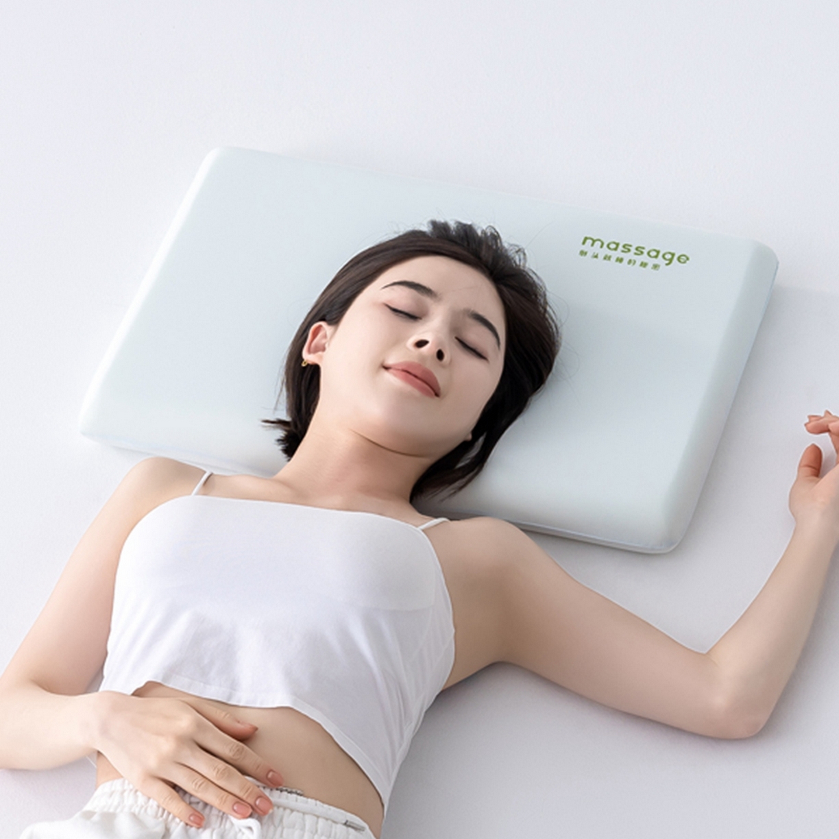 91家纺网 家纺一手货源 找家纺 北鸣有鱼枕芯馆 2025新款Massage马莎鸡记忆棉亲子枕枕头枕芯-风格一 42*70*8cm蓝色