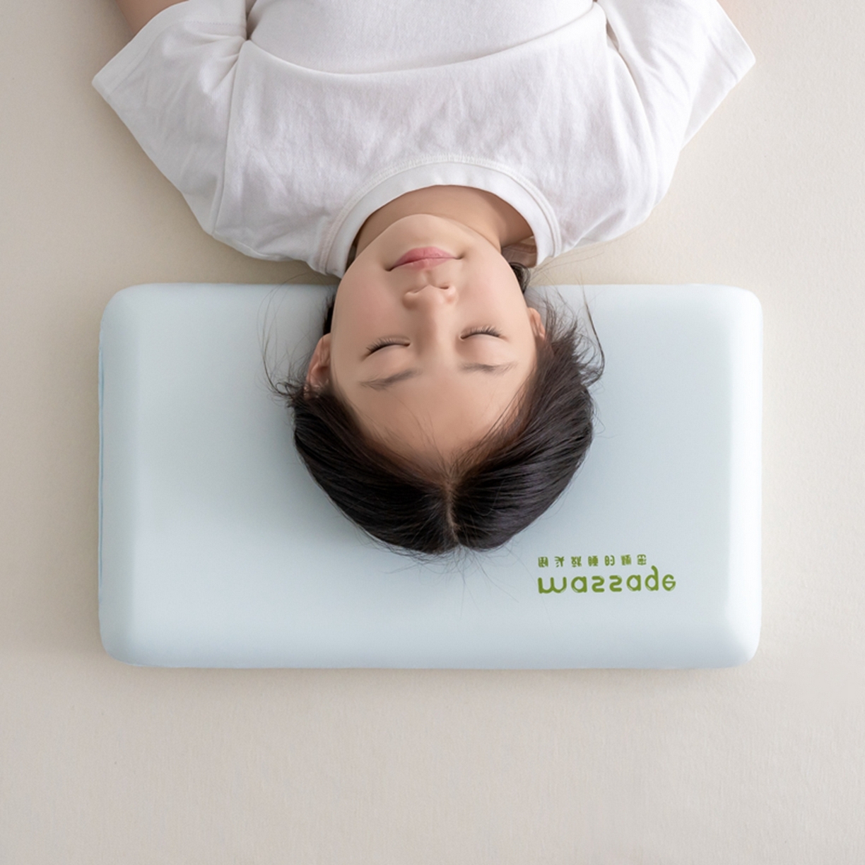 91家纺网 家纺一手货源 找家纺 北鸣有鱼枕芯馆 2025新款Massage马莎鸡记忆棉亲子枕枕头枕芯-风格一 42*70*8cm蓝色