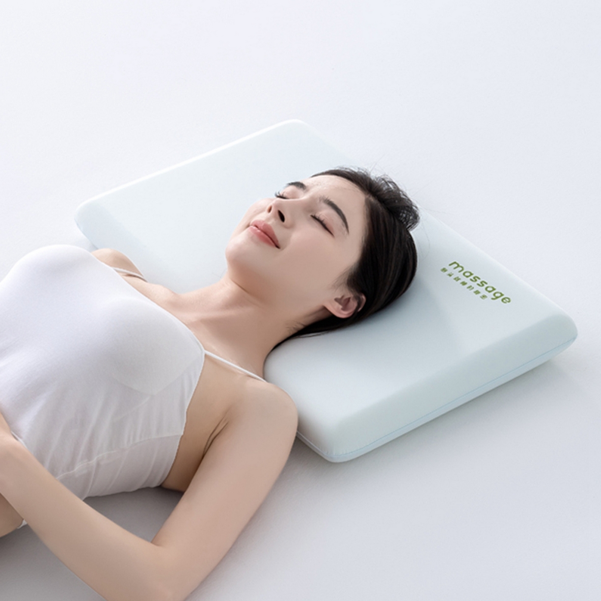 91家纺网 家纺一手货源 找家纺 北鸣有鱼枕芯馆 2025新款Massage马莎鸡记忆棉亲子枕枕头枕芯-风格一 28*48*4cm蓝色