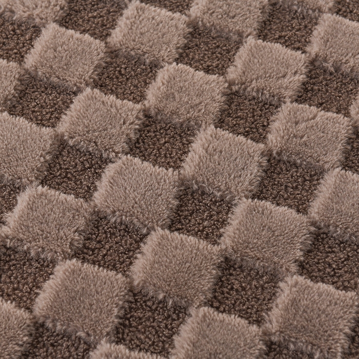 91家纺网 家纺一手货源 找家纺 印季家纺 2025新款泰迪绒兔毛绒格子毛毯毯子 深灰