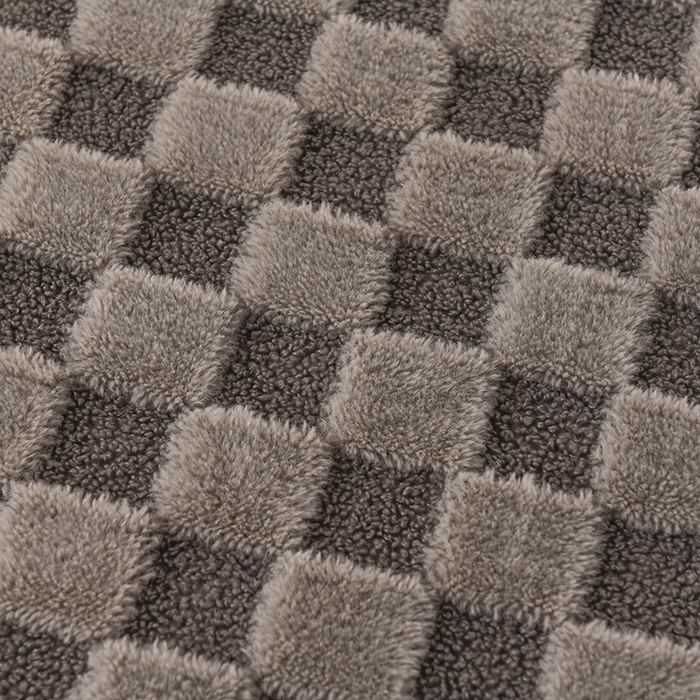 91家纺网 家纺一手货源 找家纺 印季家纺 2025新款泰迪绒兔毛绒格子毛毯毯子 浅灰