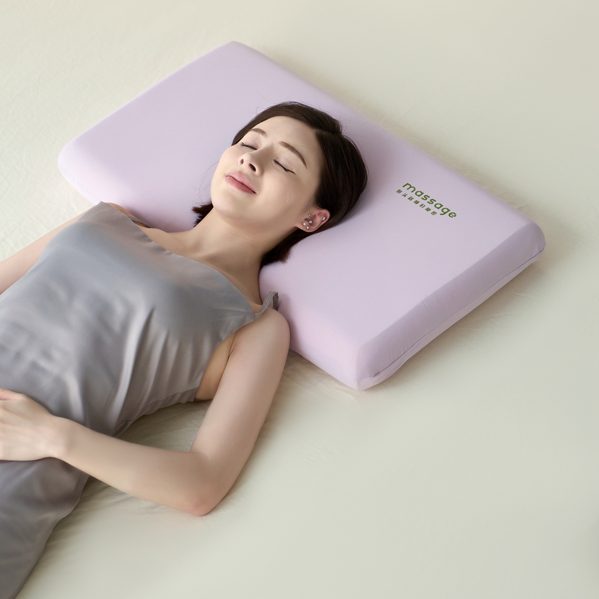 91家纺网 家纺一手货源 找家纺 北鸣有鱼枕芯馆 2025新款Massage马莎鸡记忆棉亲子枕枕头枕芯-风格二 28*48*4cm紫色