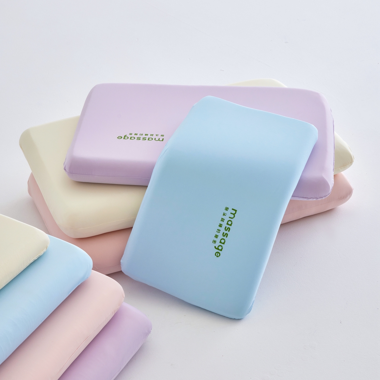 91家纺网 家纺一手货源 找家纺 北鸣有鱼枕芯馆 2025新款Massage马莎鸡记忆棉亲子枕枕头枕芯-风格二 组合图仅做展示不可下单