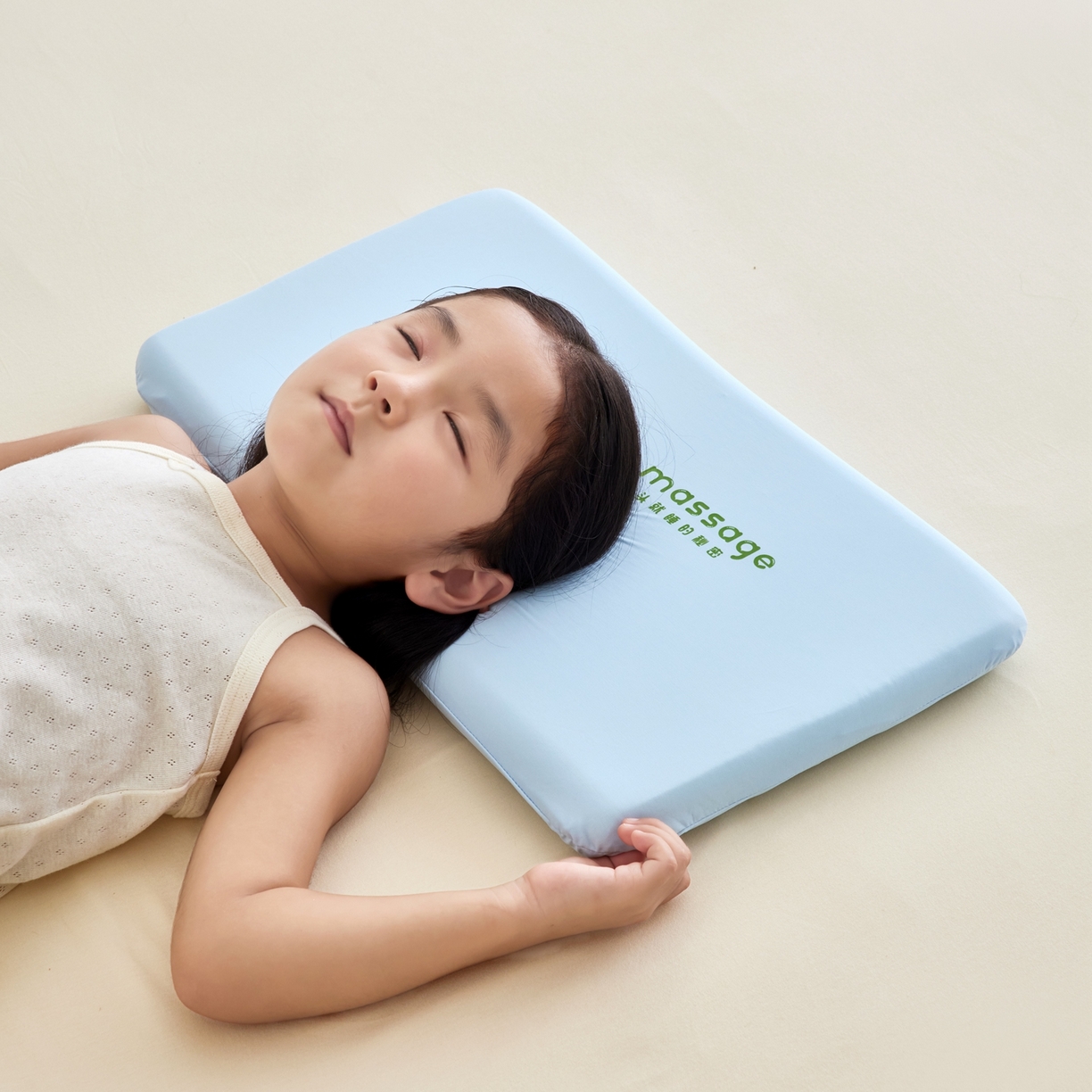 91家纺网 家纺一手货源 找家纺 北鸣有鱼枕芯馆 2025新款Massage马莎鸡记忆棉亲子枕枕头枕芯-风格二 38*58*6cm蓝色