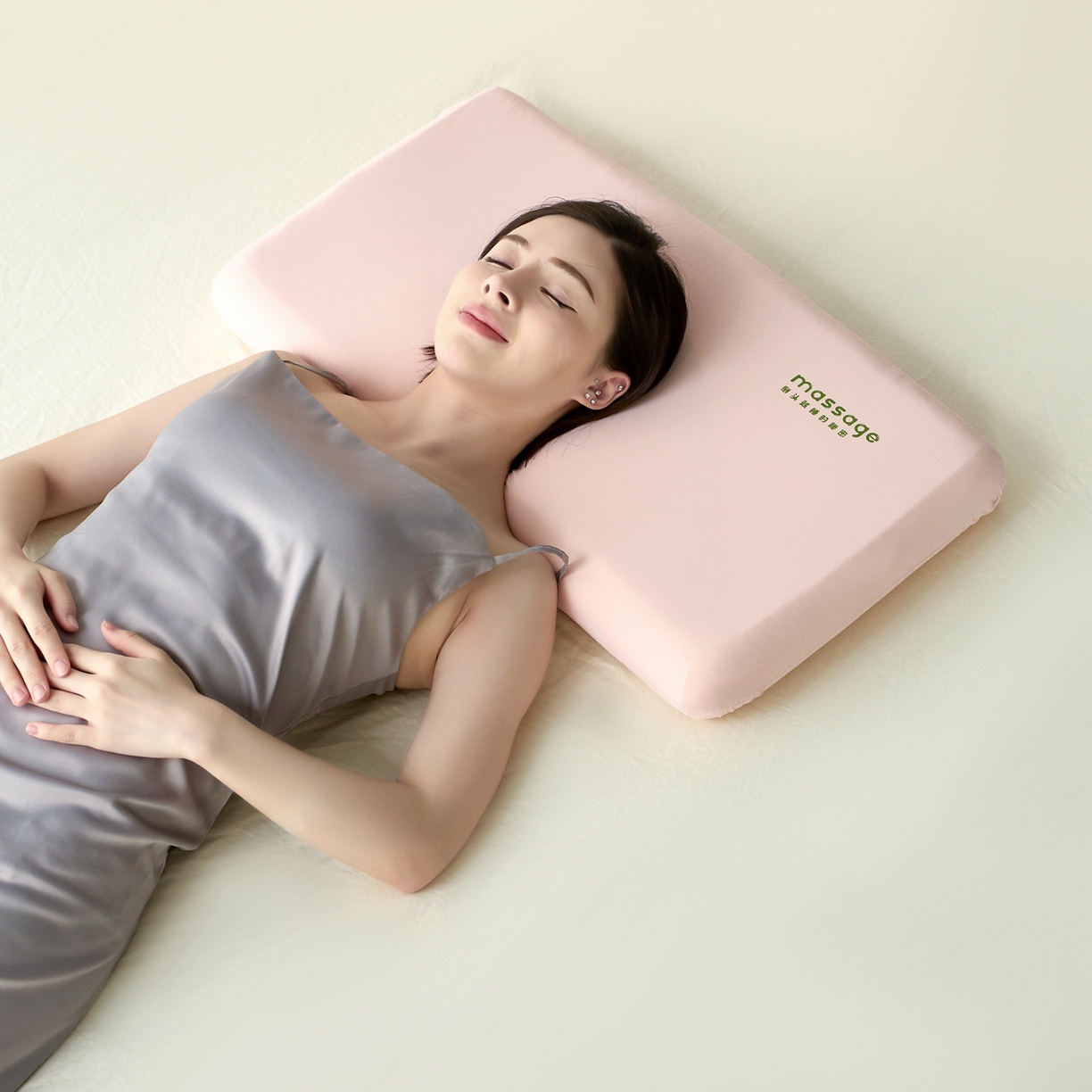 91家纺网 家纺一手货源 找家纺 北鸣有鱼枕芯馆 2025新款Massage马莎鸡记忆棉亲子枕枕头枕芯-风格二 42*70*8cm粉色