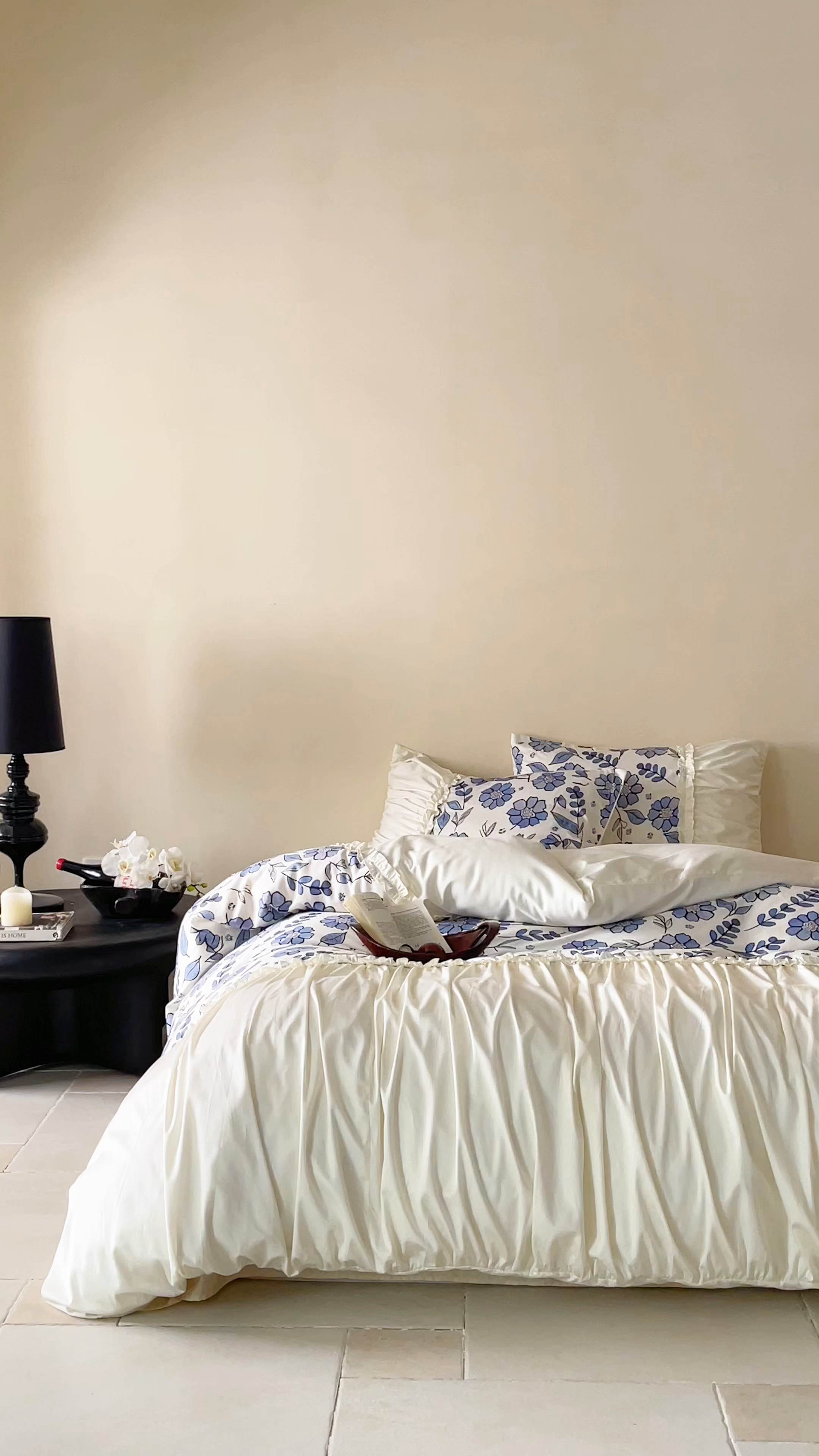 91家纺网 家纺一手货源 找家纺 （总）121 2025新款100支长绒棉贡缎数码印花四件套-蓝芷映月【提供买家秀】 【会员-20】 平台控价券后不得低于368/388元