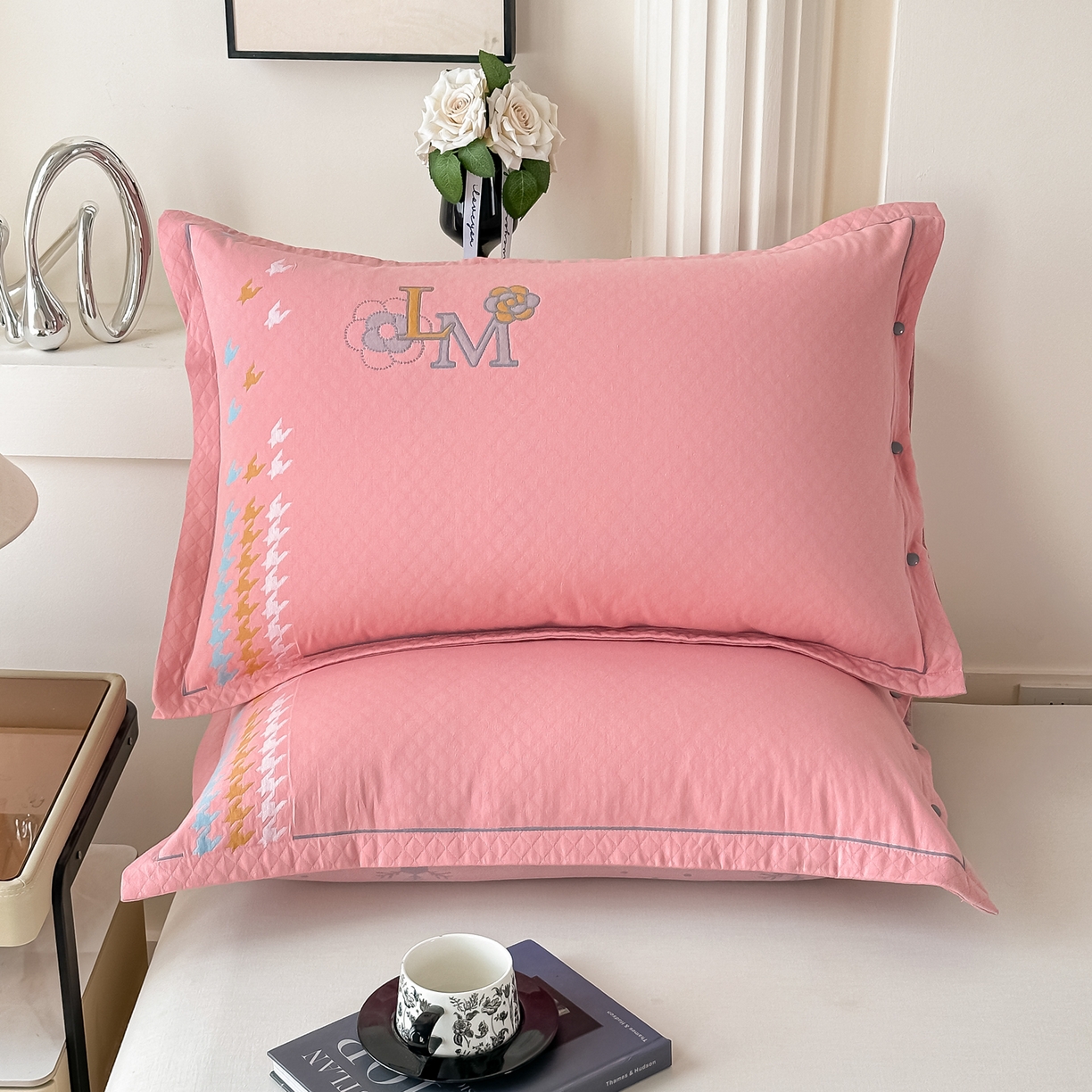 沐瑟家纺 2025新款欧尚枕套单品枕套枕套单件 浪漫-粉色