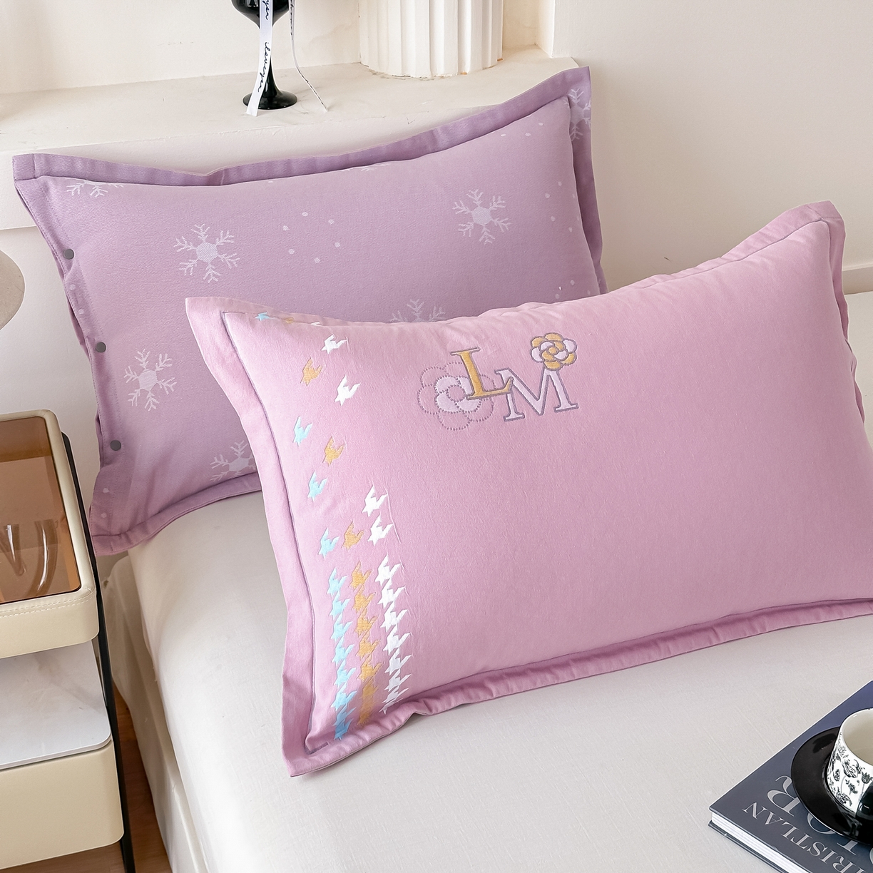 91家纺网 家纺一手货源 找家纺 沐瑟家纺 2025新款欧尚枕套单品枕套枕套单件 浪漫-紫粉色