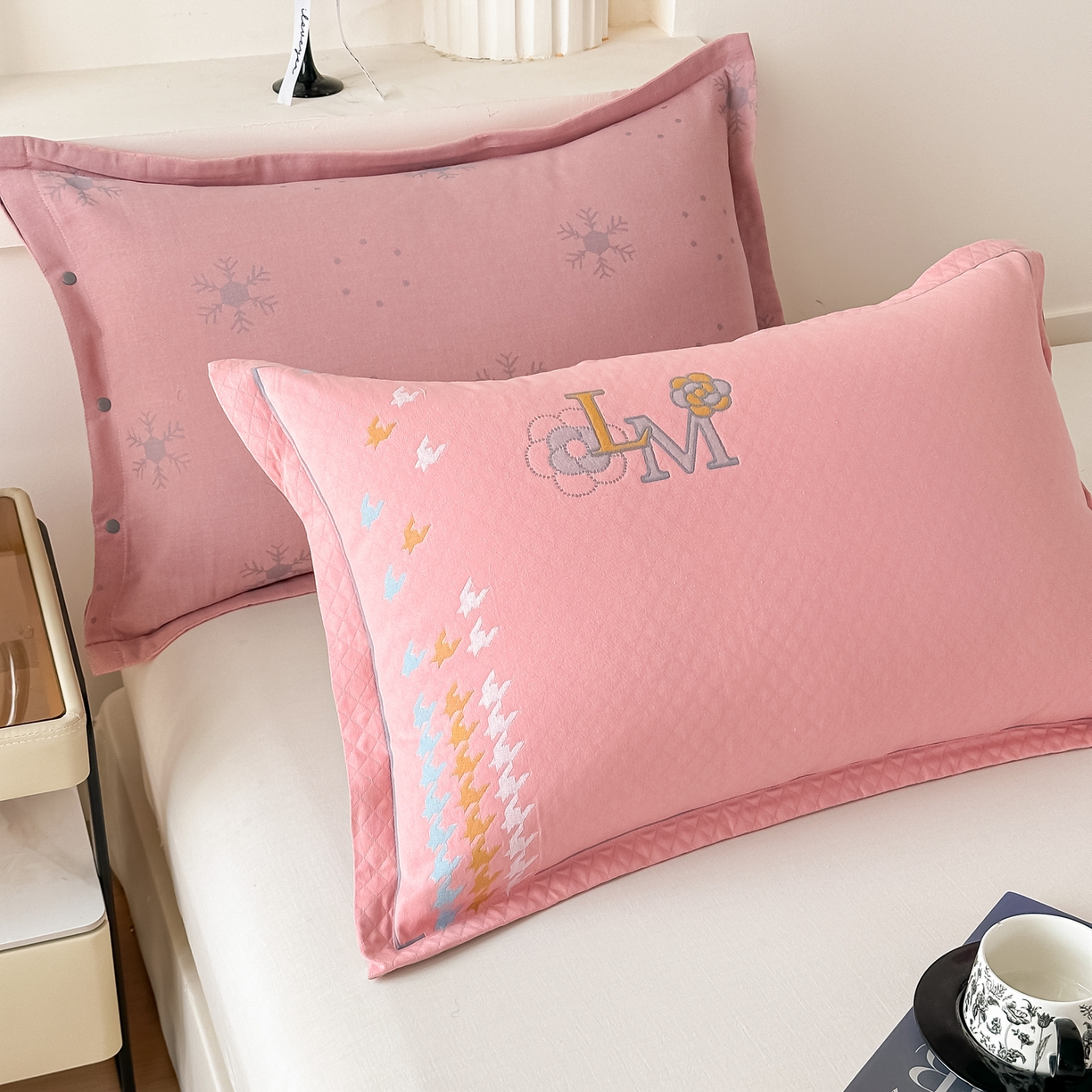 91家纺网 家纺一手货源 找家纺 沐瑟家纺 2025新款欧尚枕套单品枕套枕套单件 浪漫-粉色