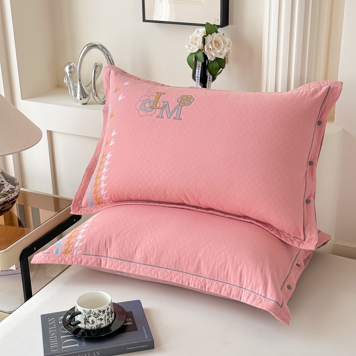 91家纺网 家纺一手货源 找家纺 沐瑟家纺 2025新款欧尚枕套单品枕套枕套单件 浪漫-粉色