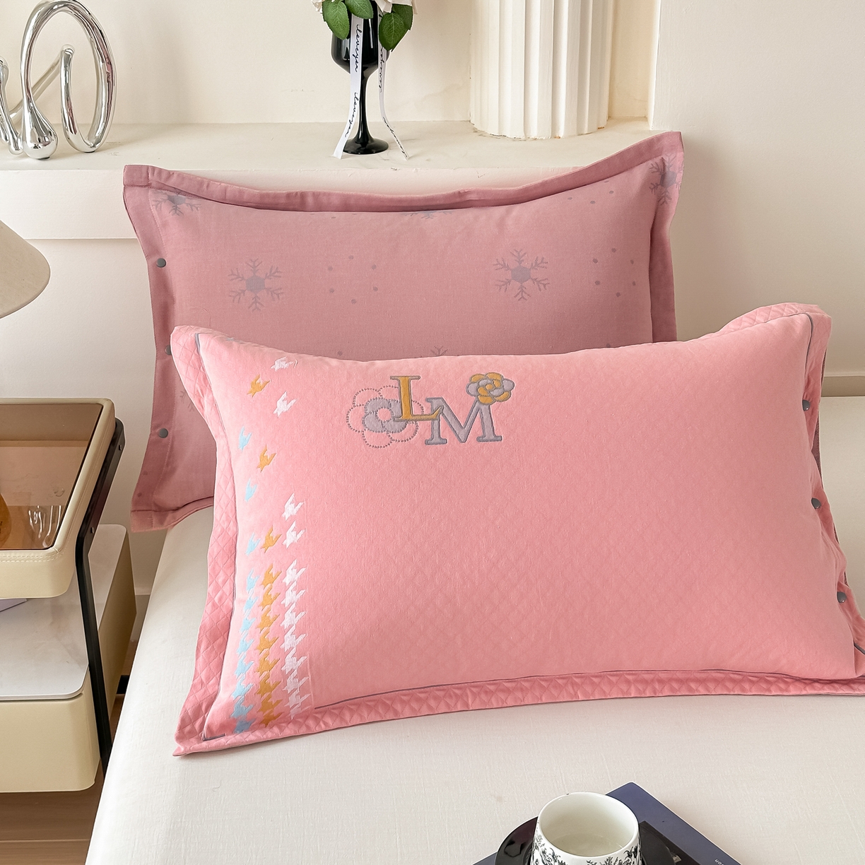 91家纺网 家纺一手货源 找家纺 沐瑟家纺 2025新款欧尚枕套单品枕套枕套单件 浪漫-粉色