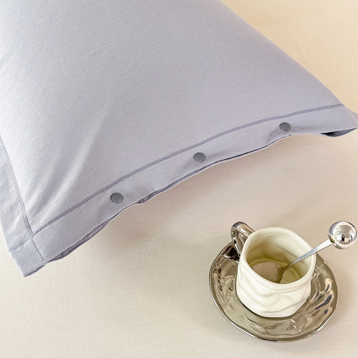 91家纺网 家纺一手货源 找家纺 沐瑟家纺 2025新款欧尚枕套单品枕套枕套单件 浪漫-灰绿色